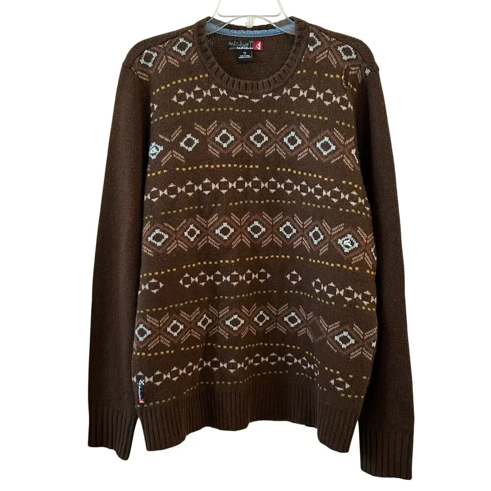 Vintage Quiksilver Lambswool Surf Sweater Men’s Large Brown 90s Grunge Skater